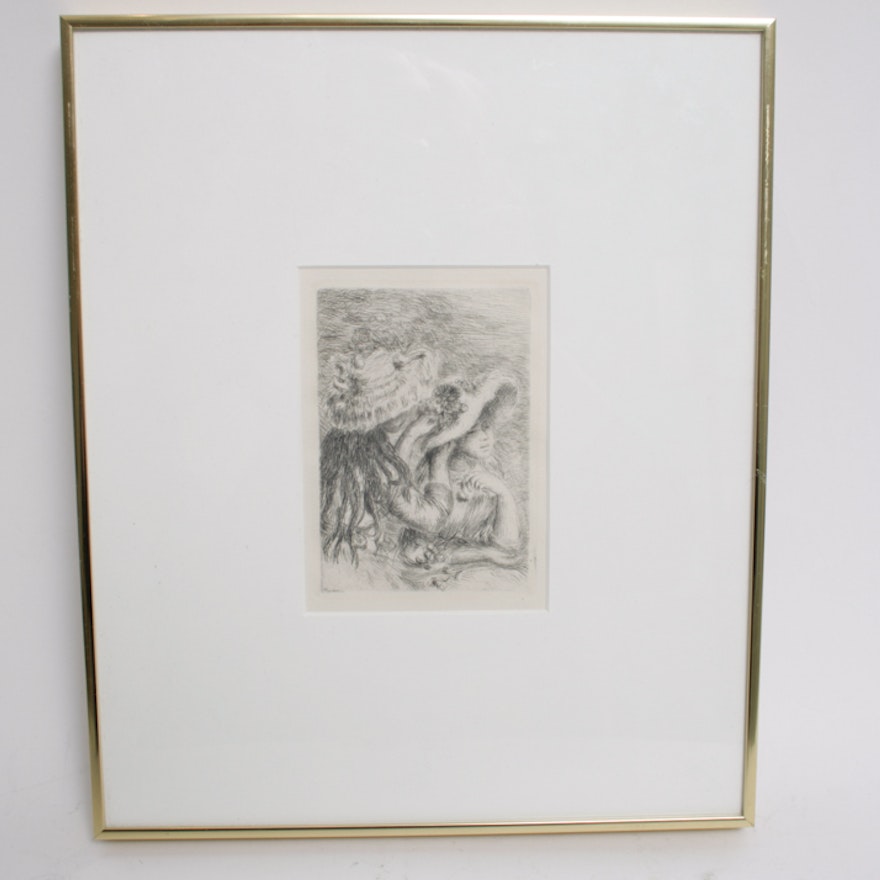 Original Renoir Etching, "Le Chapeau Epinglé”