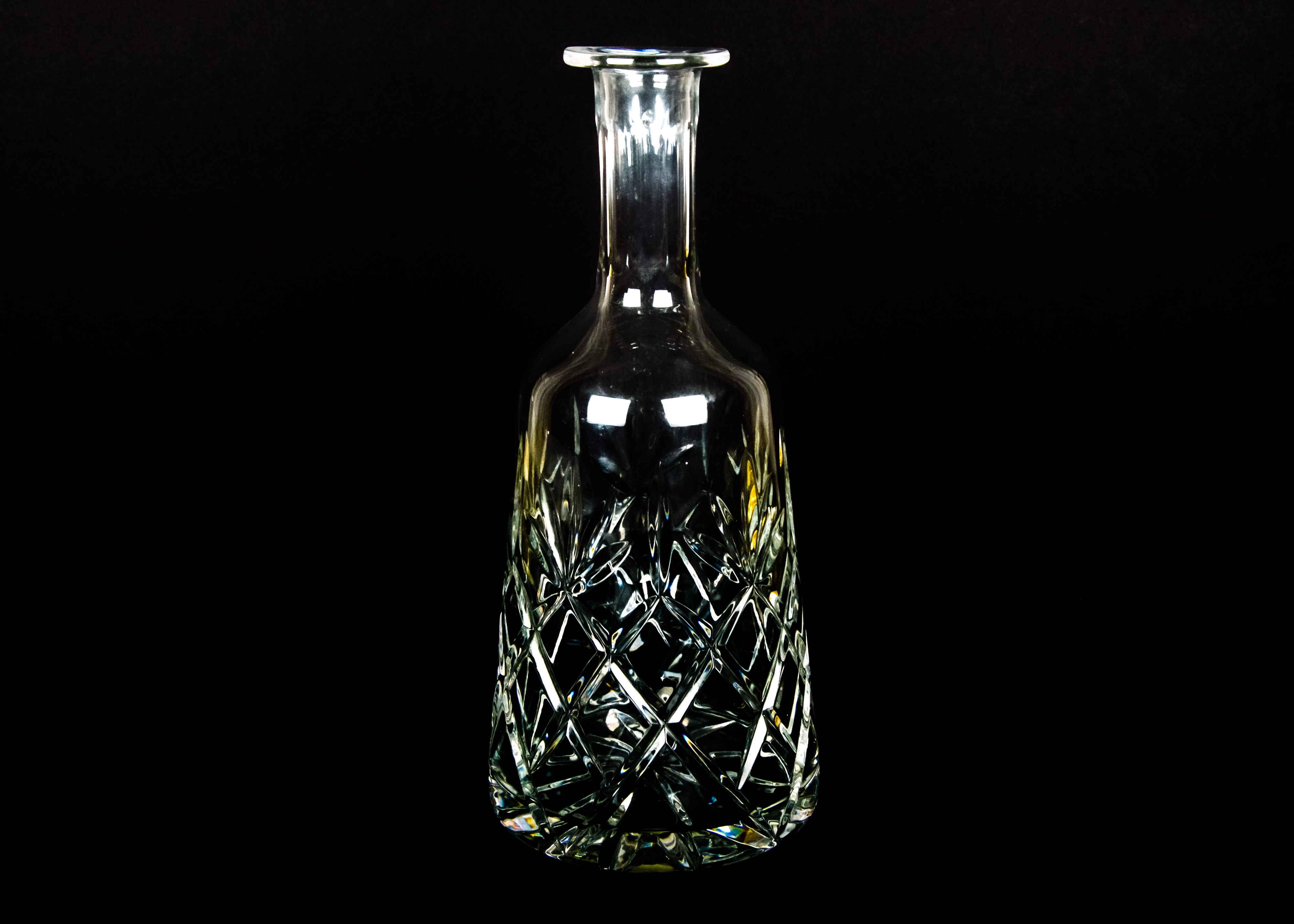 Seven Trumpet Champagne Flutes and Decanter