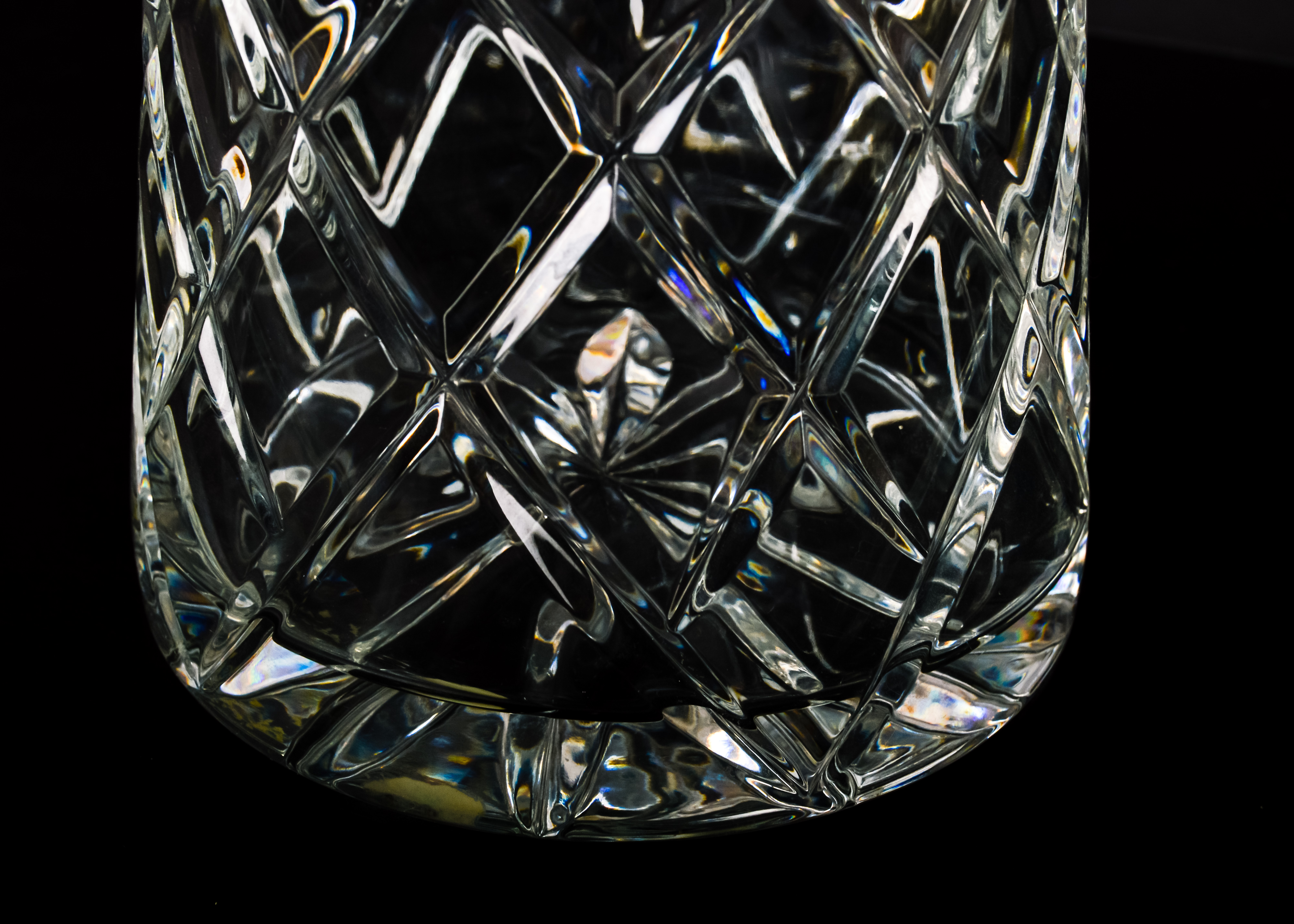 Seven Trumpet Champagne Flutes and Decanter