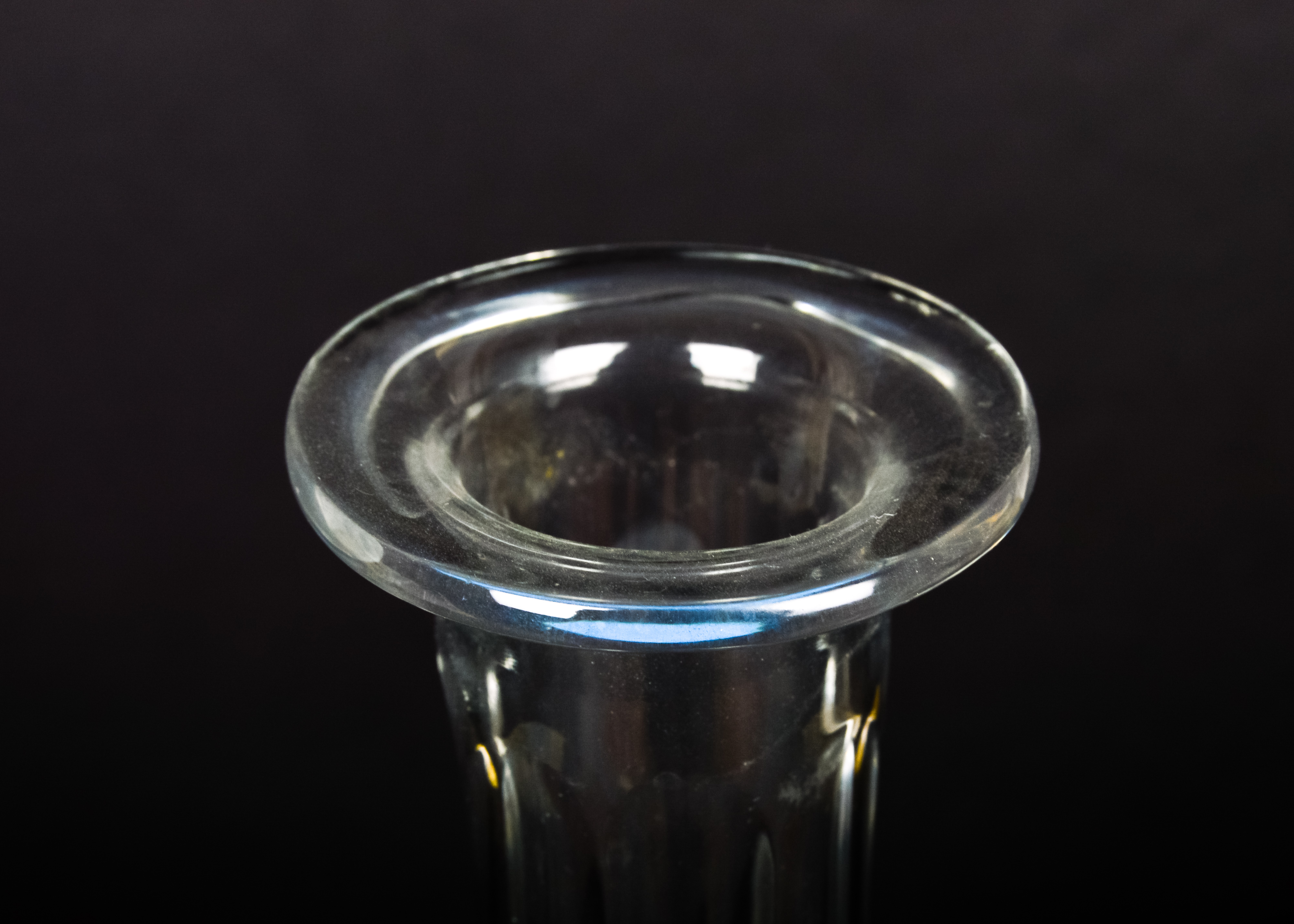 Seven Trumpet Champagne Flutes and Decanter