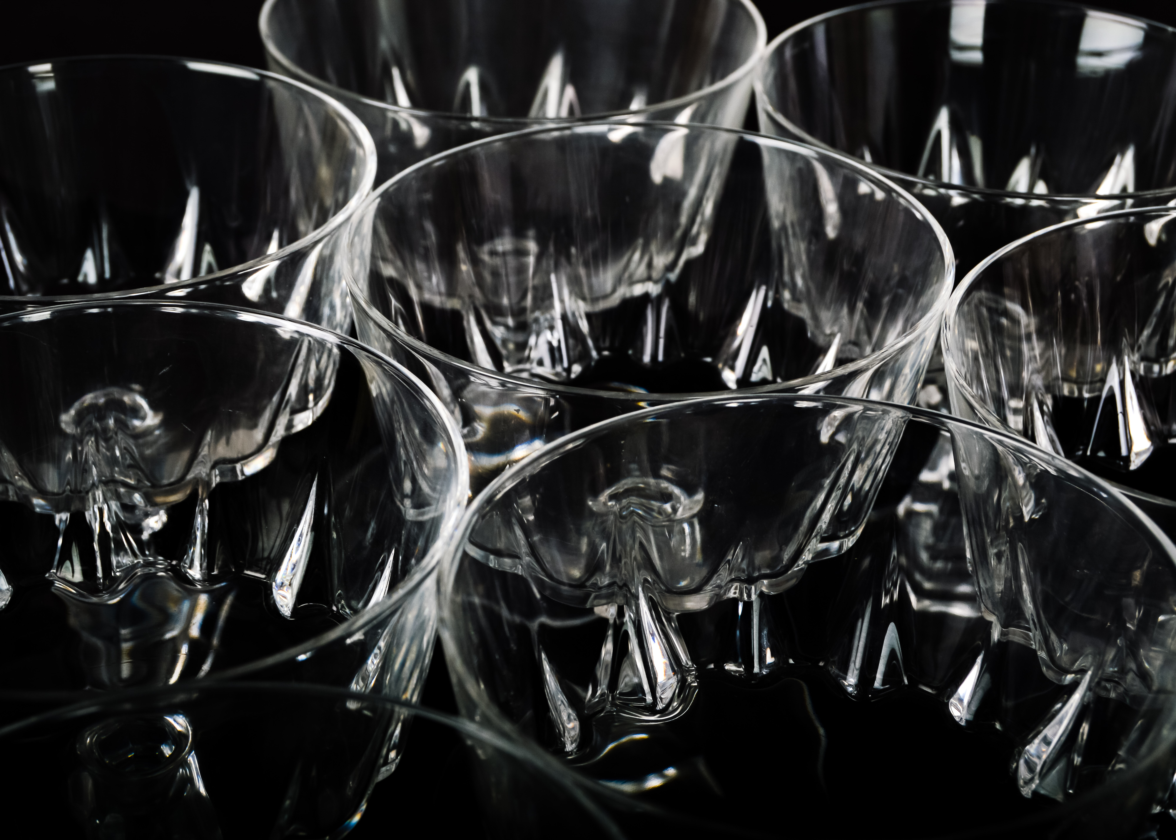 Eighteen-Piece Cut Glass Stemware Set