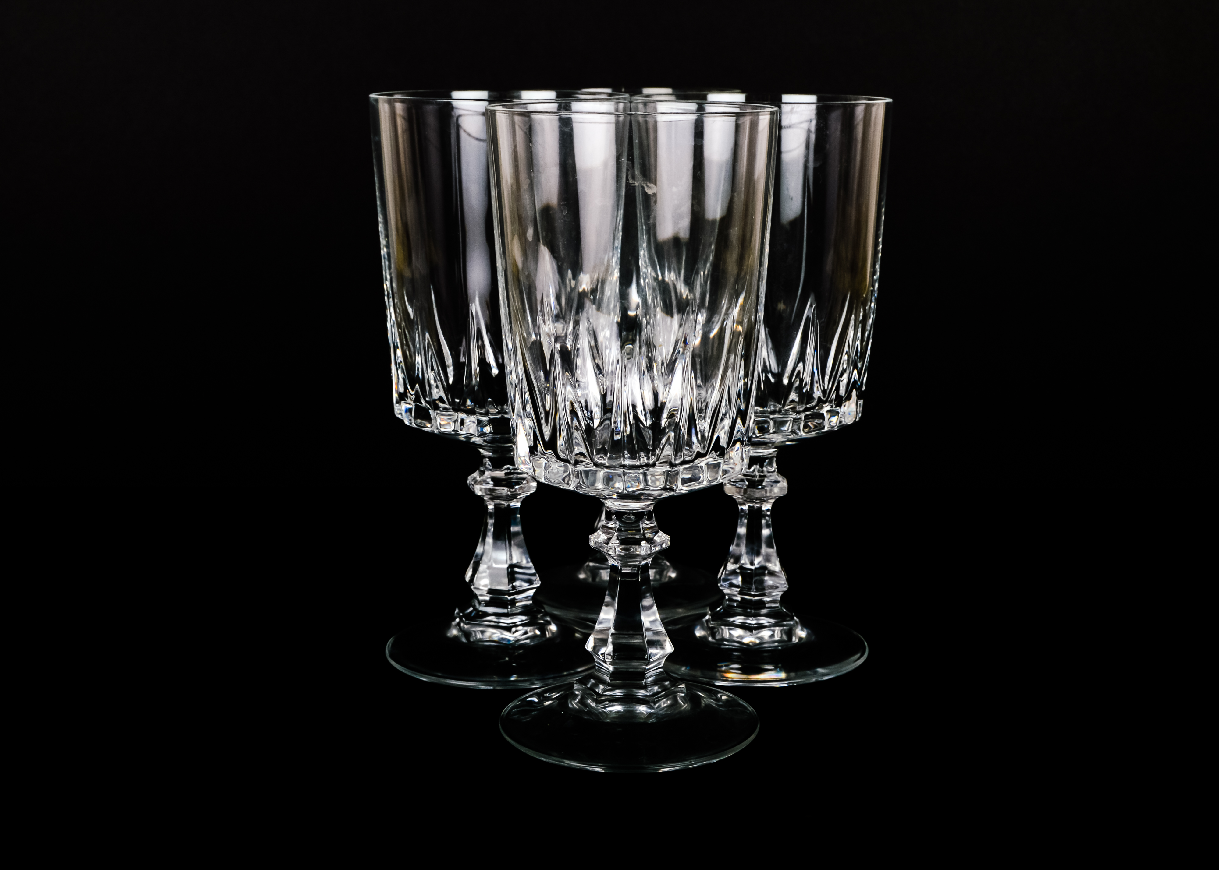 Eighteen-Piece Cut Glass Stemware Set