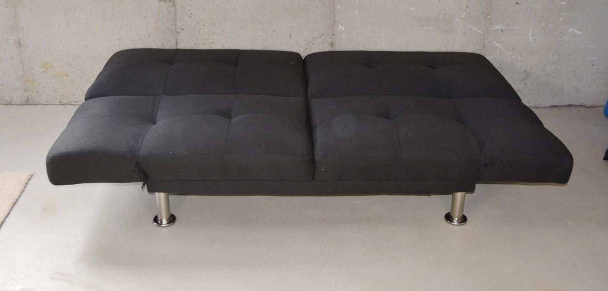 Modern Lightweight Black Tufted Futon Sofa