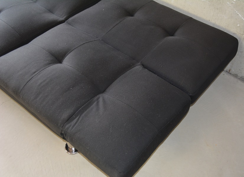 Modern Lightweight Black Tufted Futon Sofa