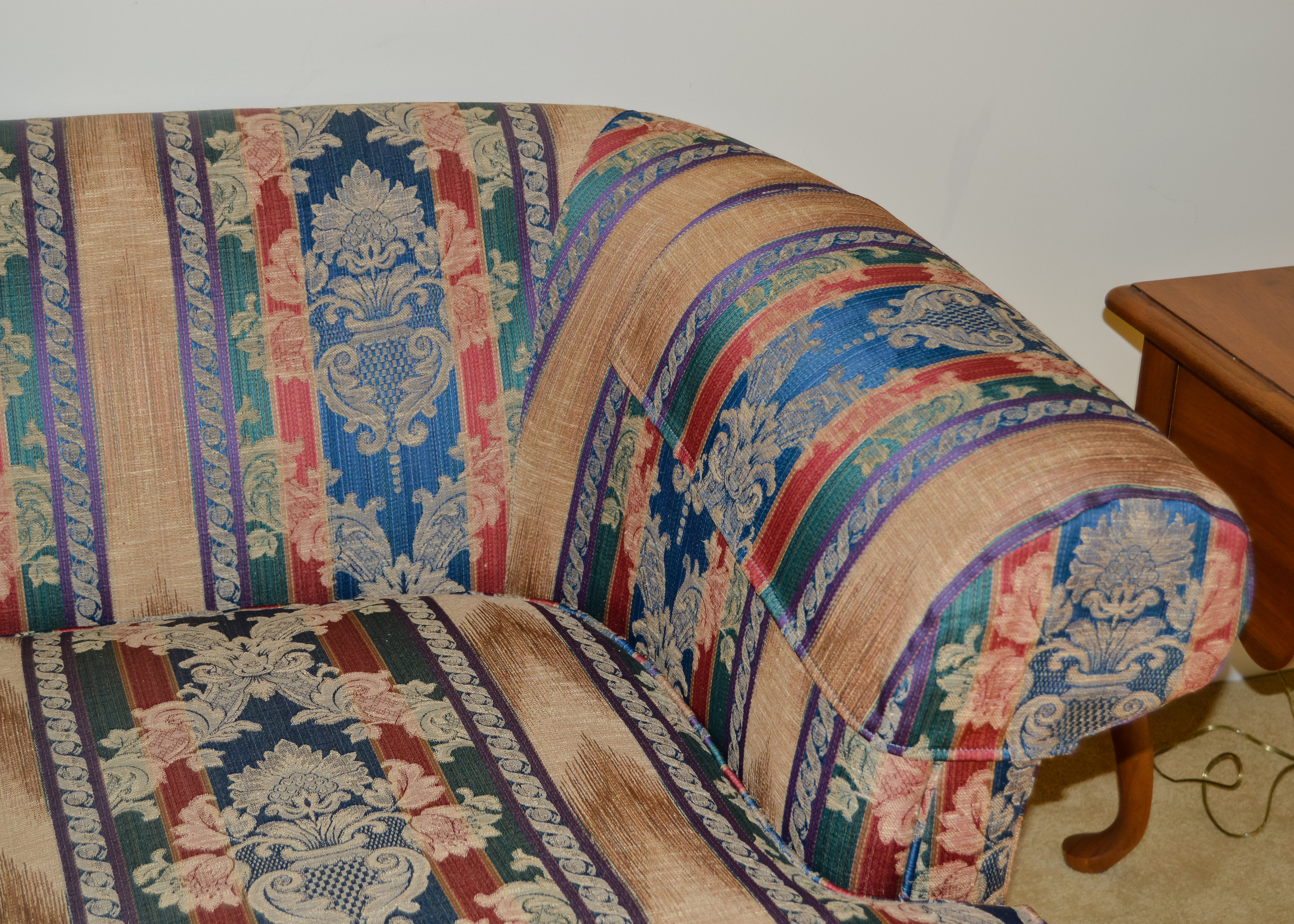 Drexel Heritage Three Seat Striped Sofa