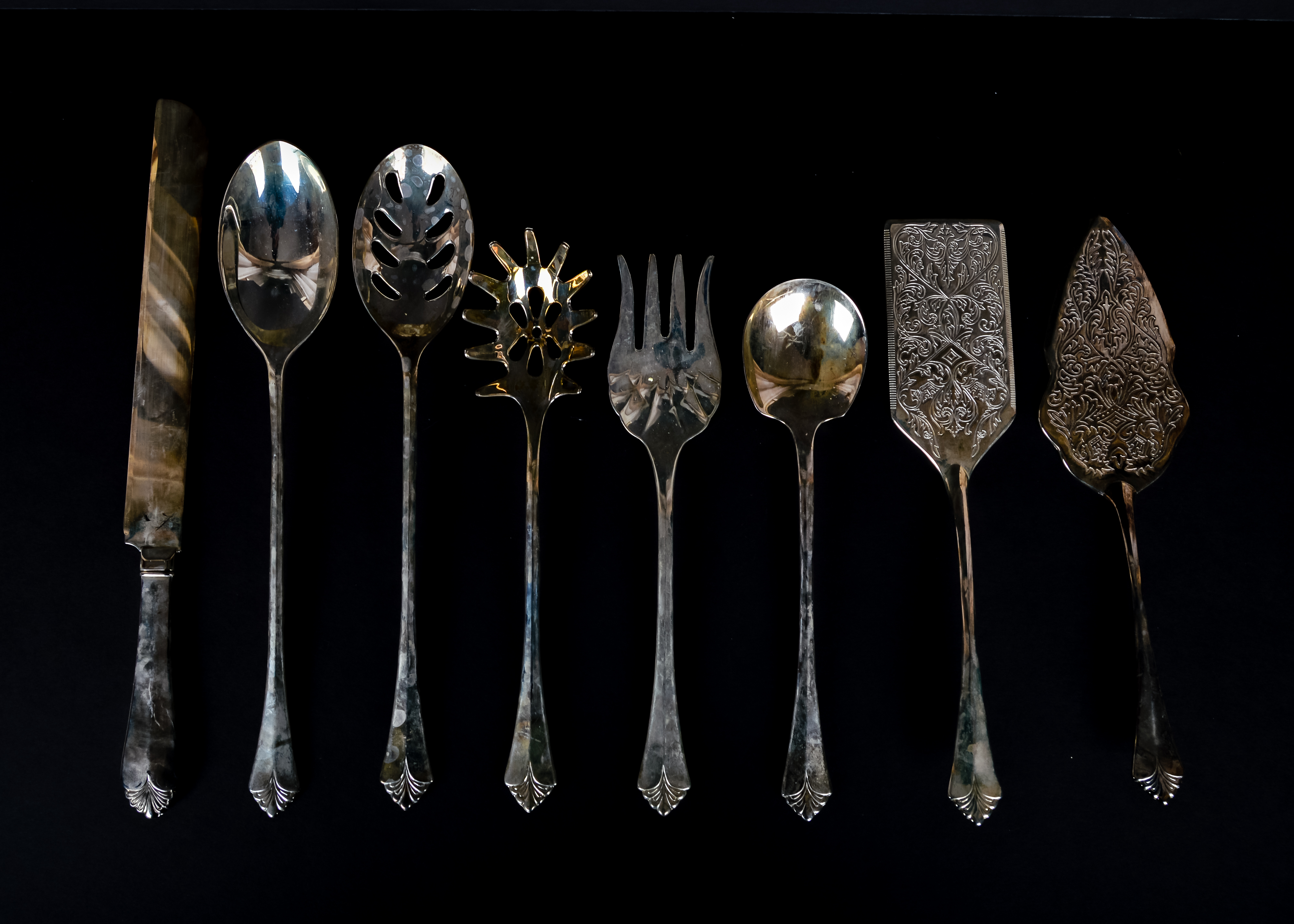 Set of Silver Plate Serving Utensils