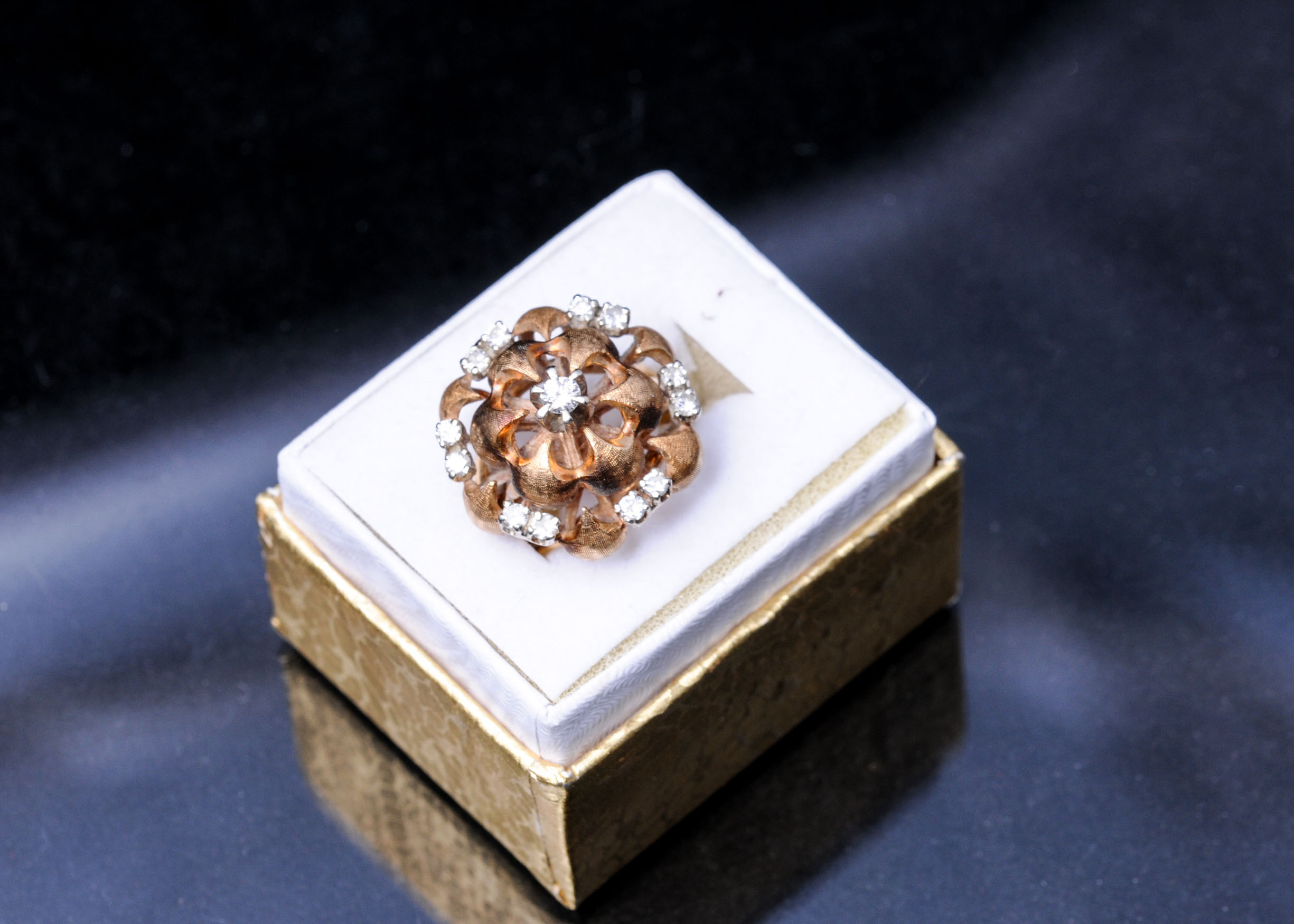 Gold and Diamond Cocktail Ring