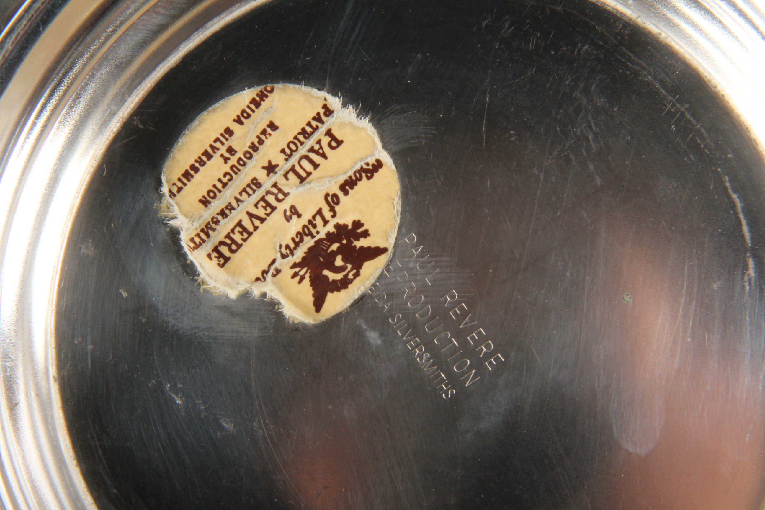 Oneida Silversmiths Paul Revere Reproduction Silver Plated Bowl