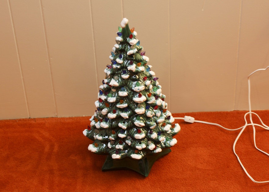 Ceramic Light Up Tabletop Christmas Tree