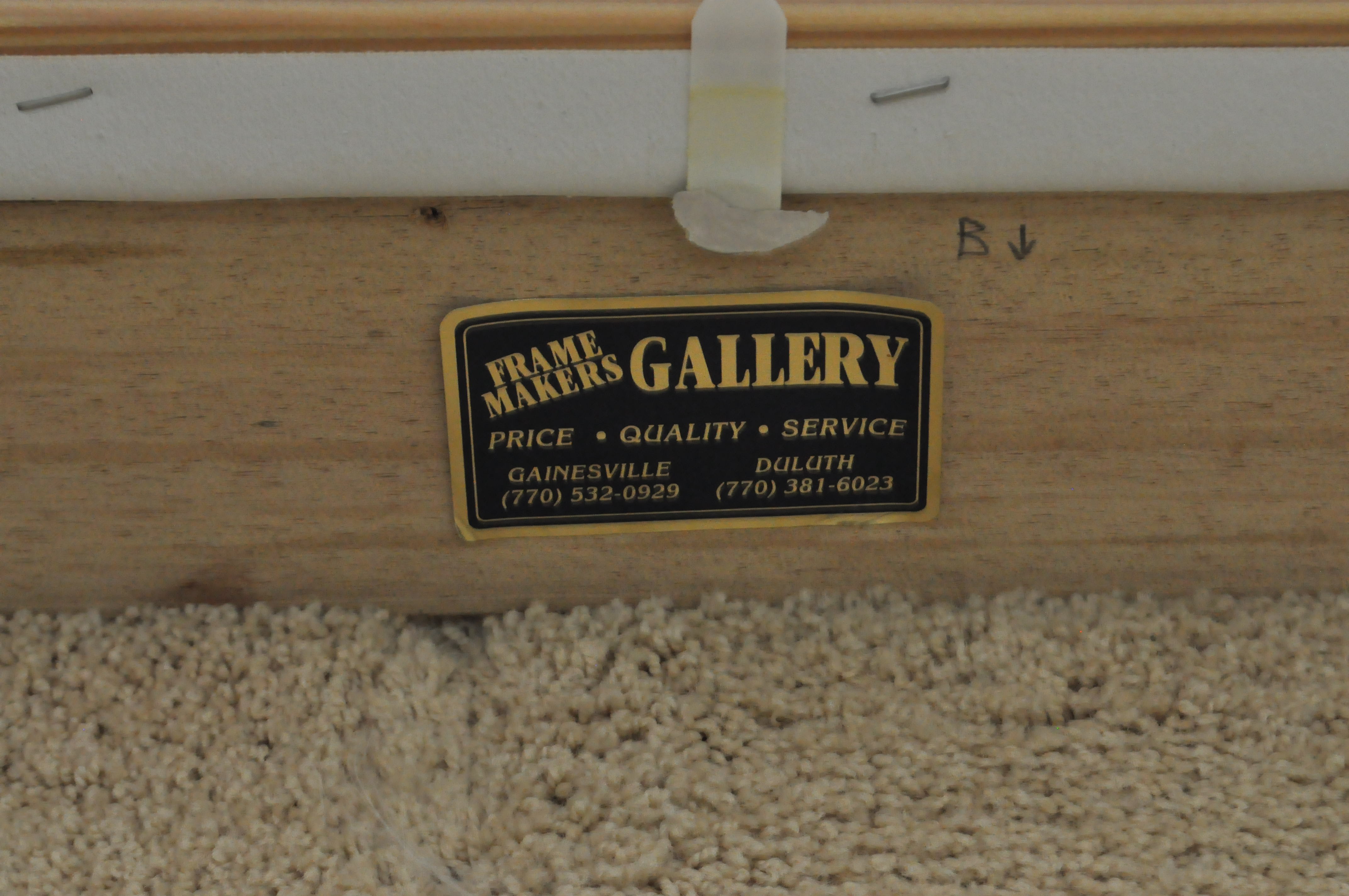 Pair of Framed Carl Valente Art Print Canvas Oil Paintings