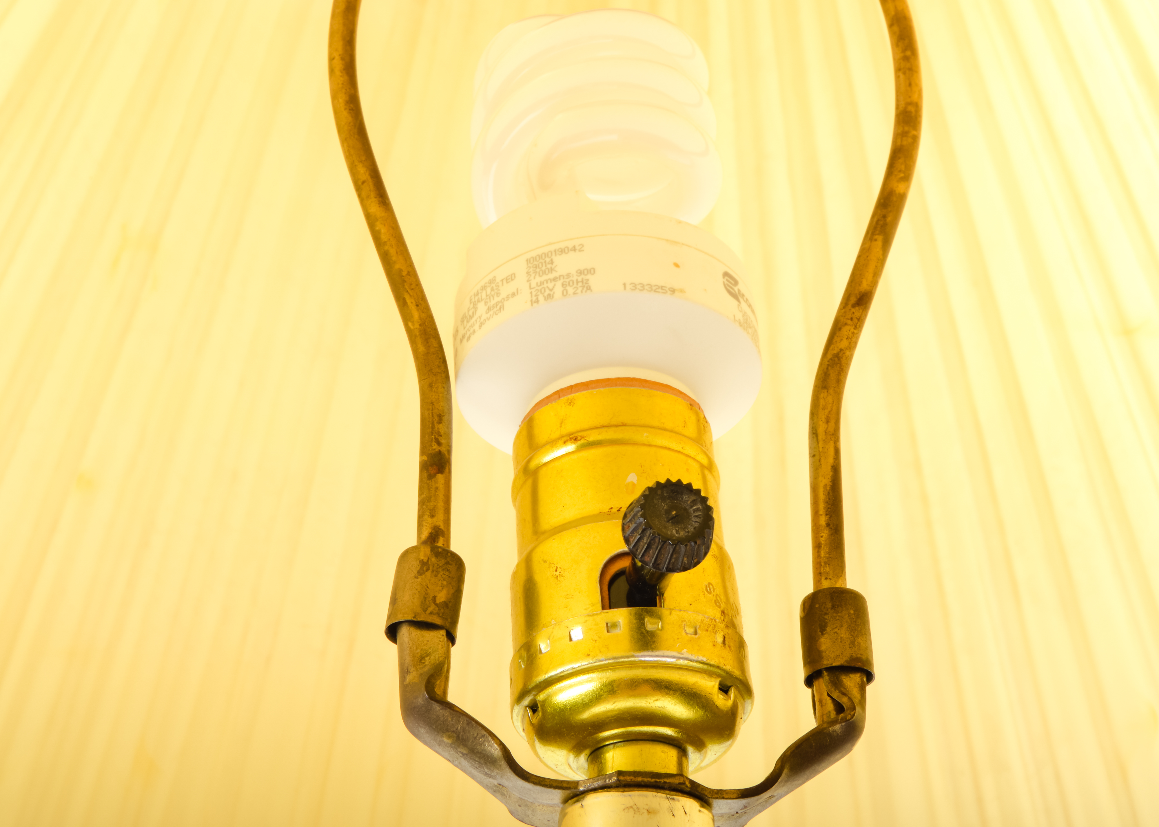 Pair of Gold Tone Accent Lamps with Woven Cotton Doilies