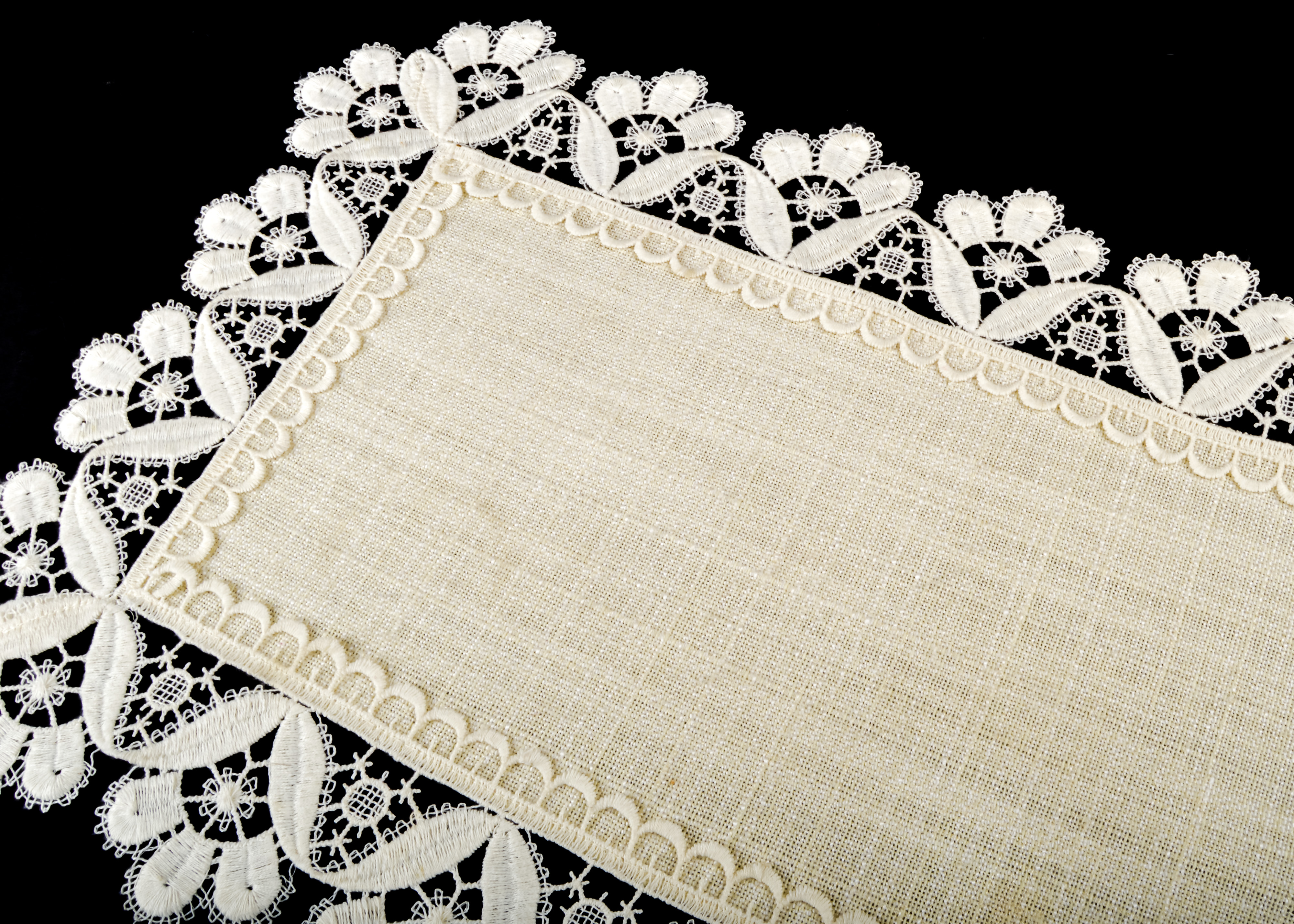 Pair of Gold Tone Accent Lamps with Woven Cotton Doilies