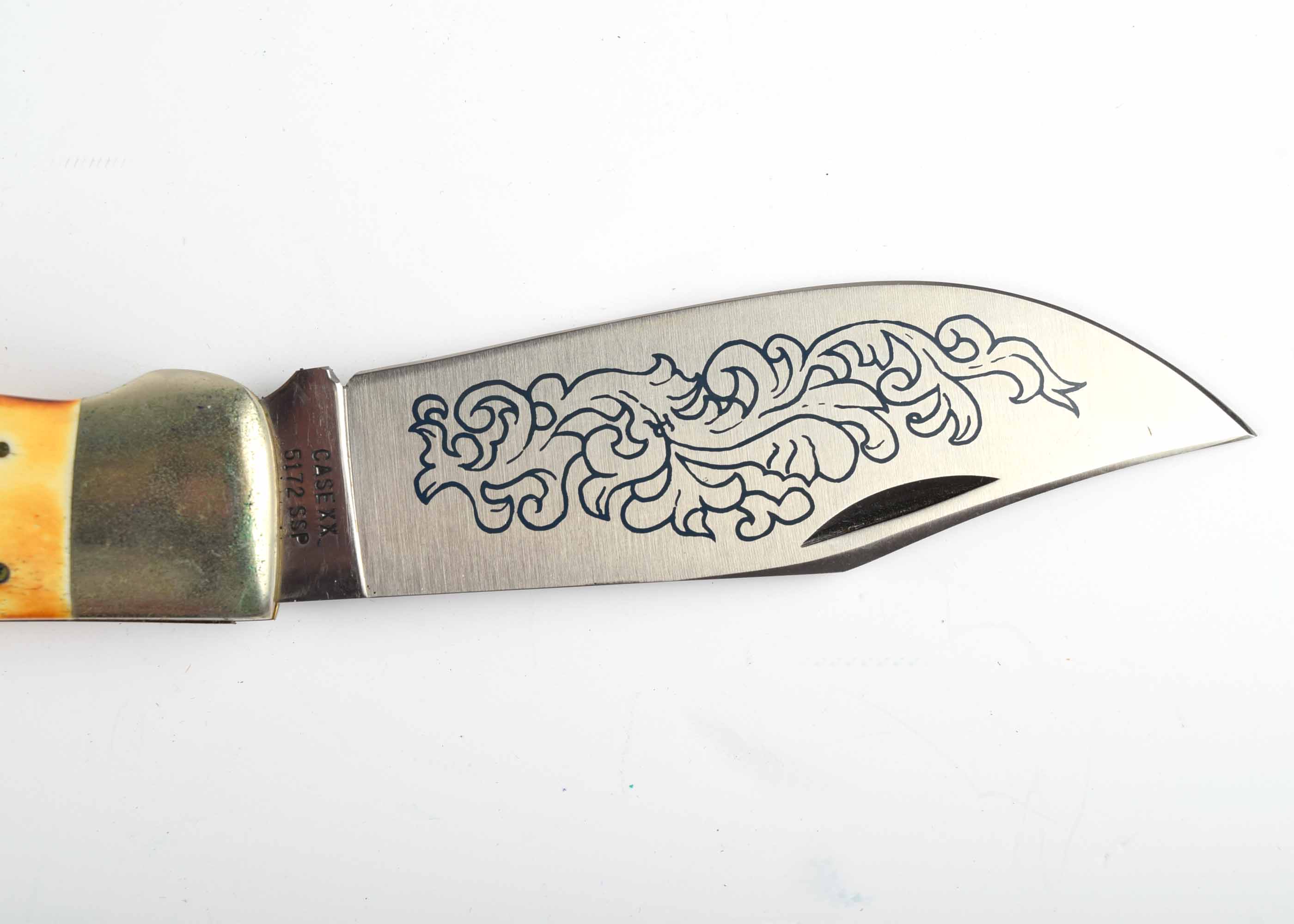 Case XX 5172 SSP Bulldog Blue Scroll Stag Knife