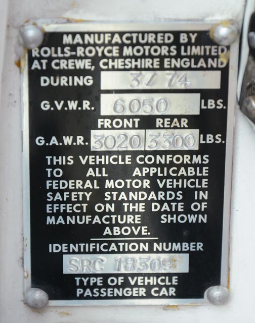 1974 Rolls-Royce Silver Shadow Sedan