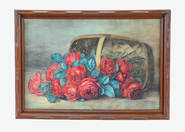 Edith Evans Watercolor of Roses Still Life