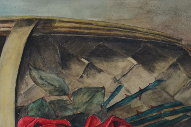 Edith Evans Watercolor of Roses Still Life