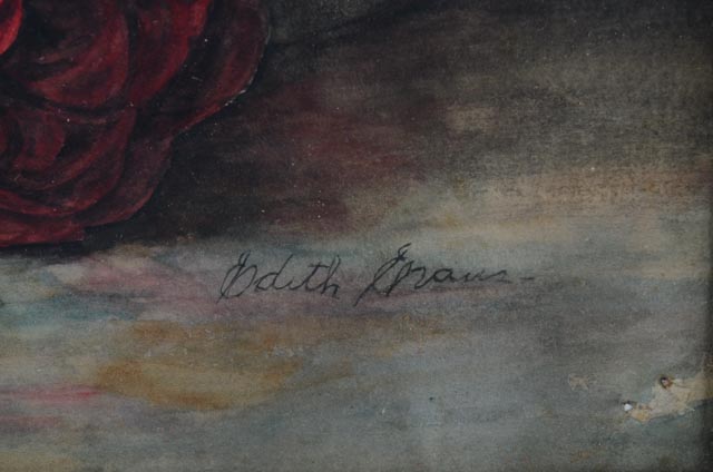 Edith Evans Watercolor of Roses Still Life