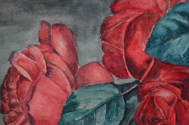 Edith Evans Watercolor of Roses Still Life
