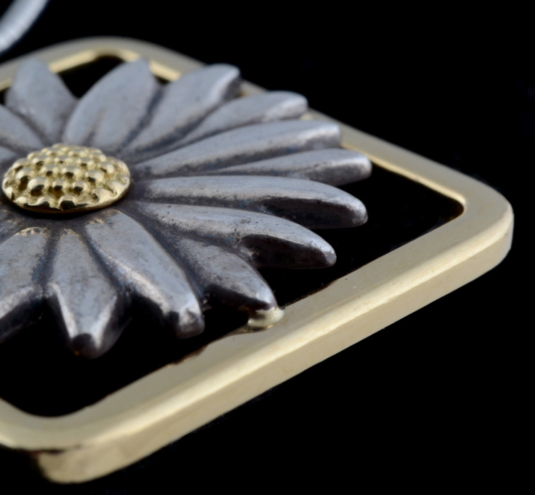 Tiffany & Co. Sterling and 18K Yellow Gold Daisy Pendant Necklace