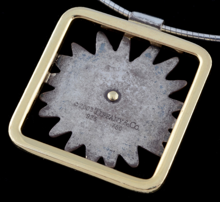 Tiffany & Co. Sterling and 18K Yellow Gold Daisy Pendant Necklace