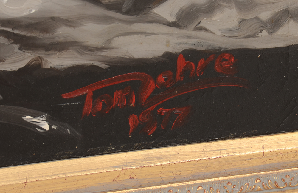 Tom Lohre Oil Painting of Woman with Falcon