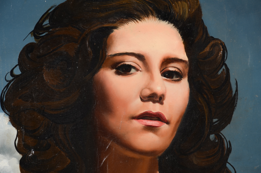 Tom Lohre Oil Painting of Woman with Falcon