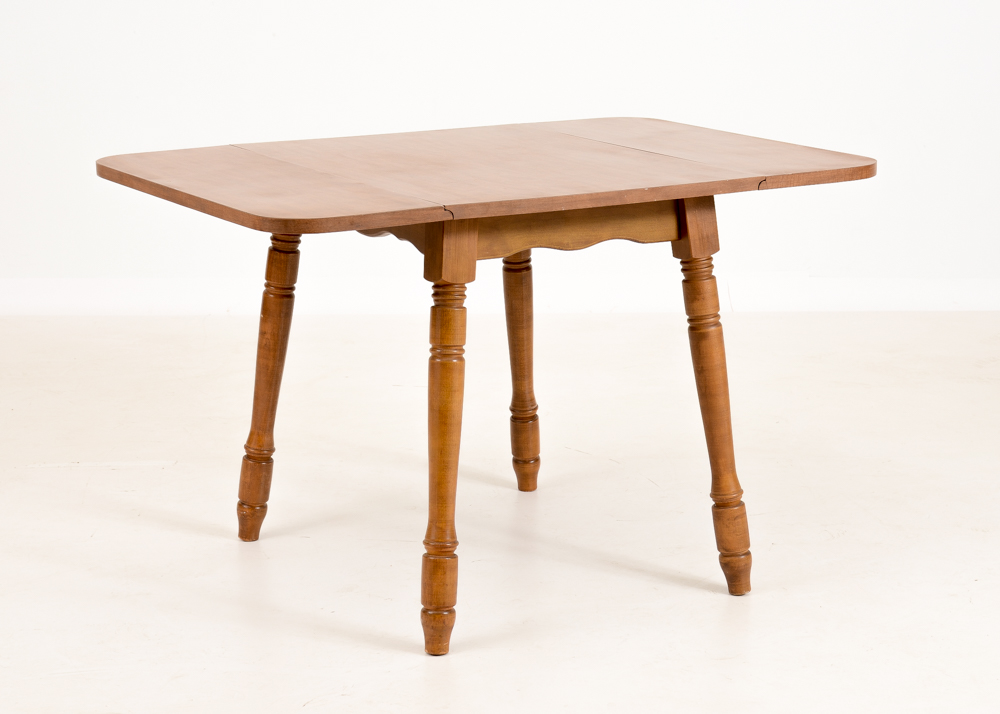 Maple Finish Drop Leaf Table and Two Chairs