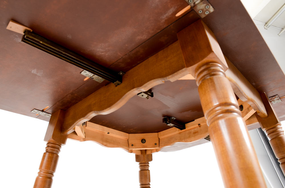 Maple Finish Drop Leaf Table and Two Chairs