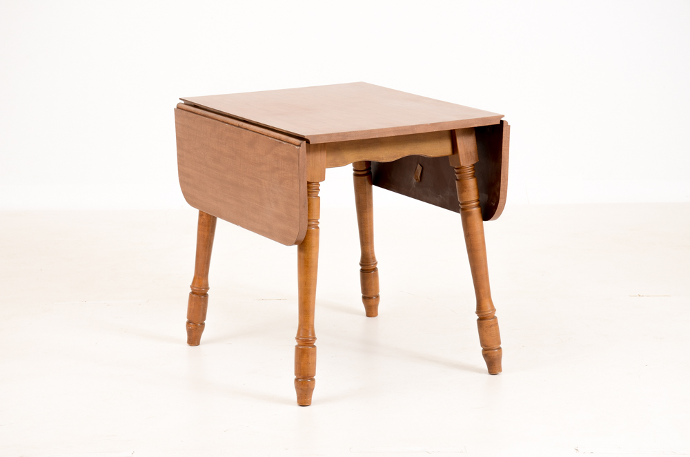 Maple Finish Drop Leaf Table and Two Chairs