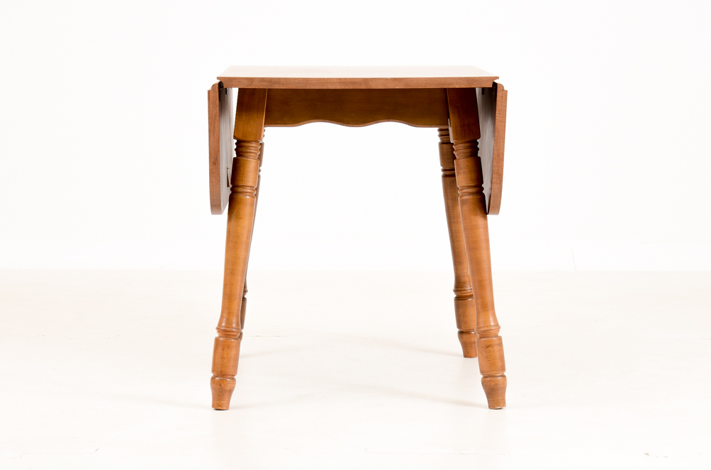 Maple Finish Drop Leaf Table and Two Chairs