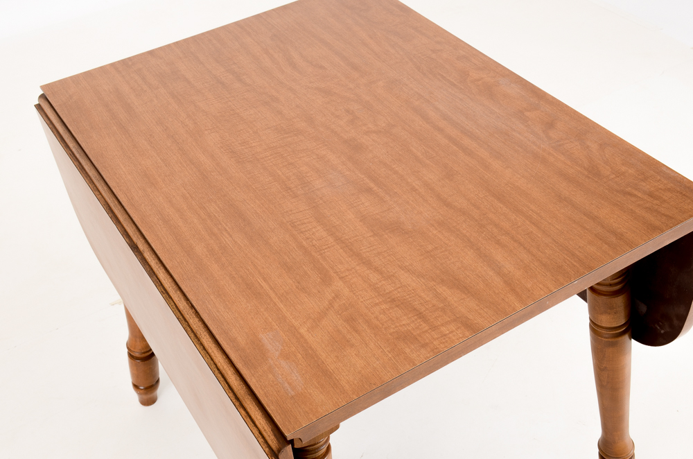 Maple Finish Drop Leaf Table and Two Chairs