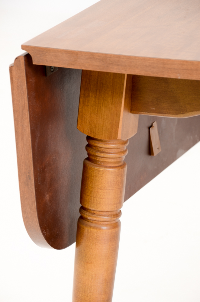 Maple Finish Drop Leaf Table and Two Chairs