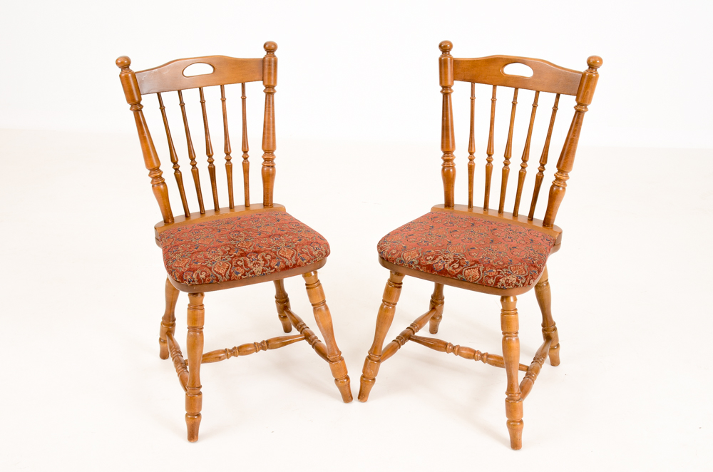 Maple Finish Drop Leaf Table and Two Chairs