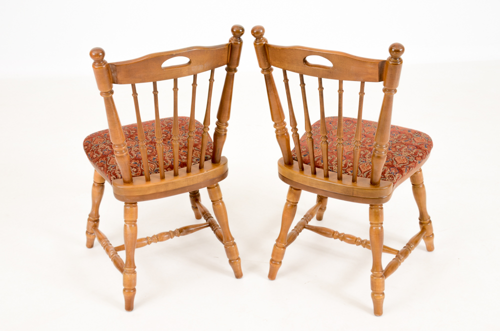 Maple Finish Drop Leaf Table and Two Chairs