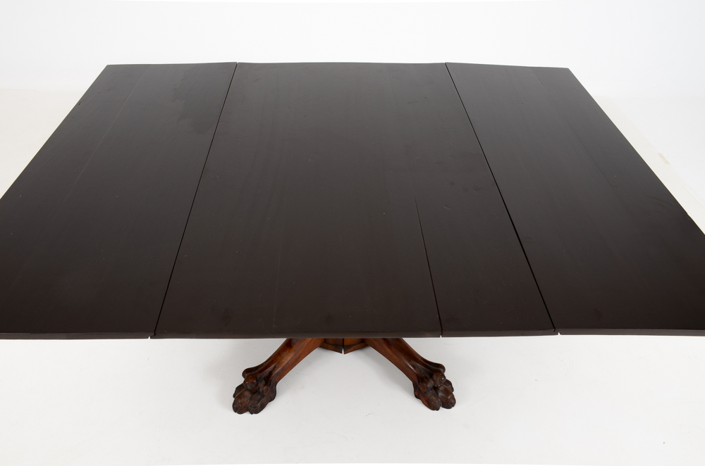 Drop-Leaf Table with Paw Feet.