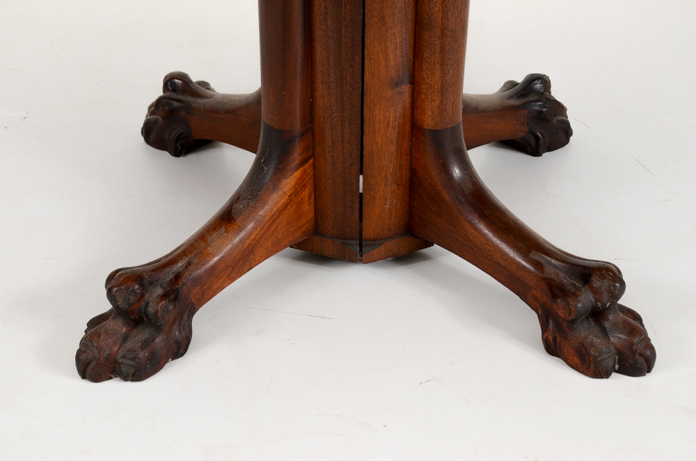 Drop-Leaf Table with Paw Feet.