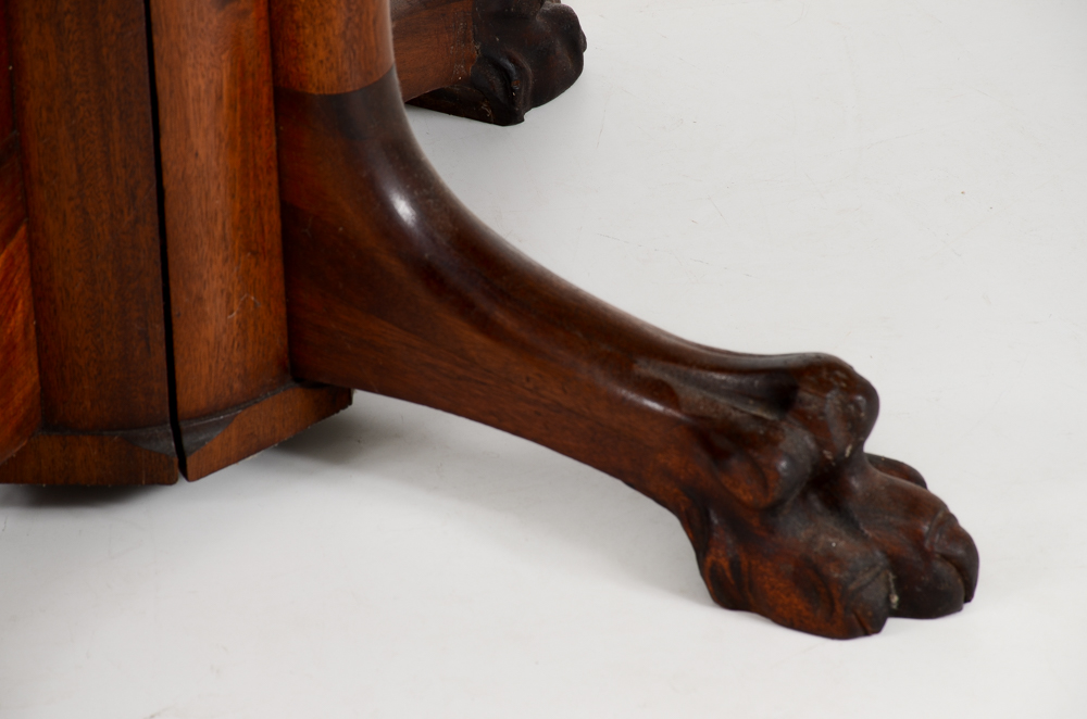 Drop-Leaf Table with Paw Feet.