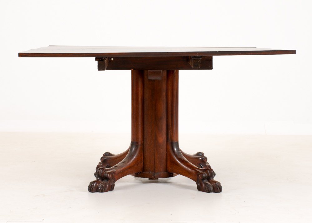 Drop-Leaf Table with Paw Feet.
