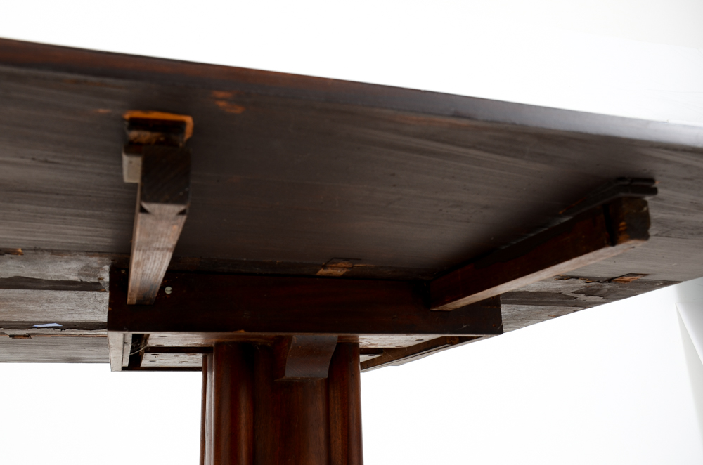 Drop-Leaf Table with Paw Feet.