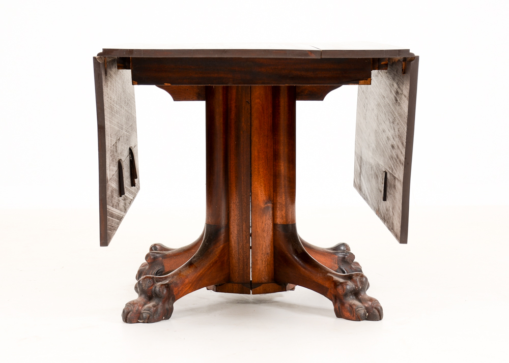 Drop-Leaf Table with Paw Feet.
