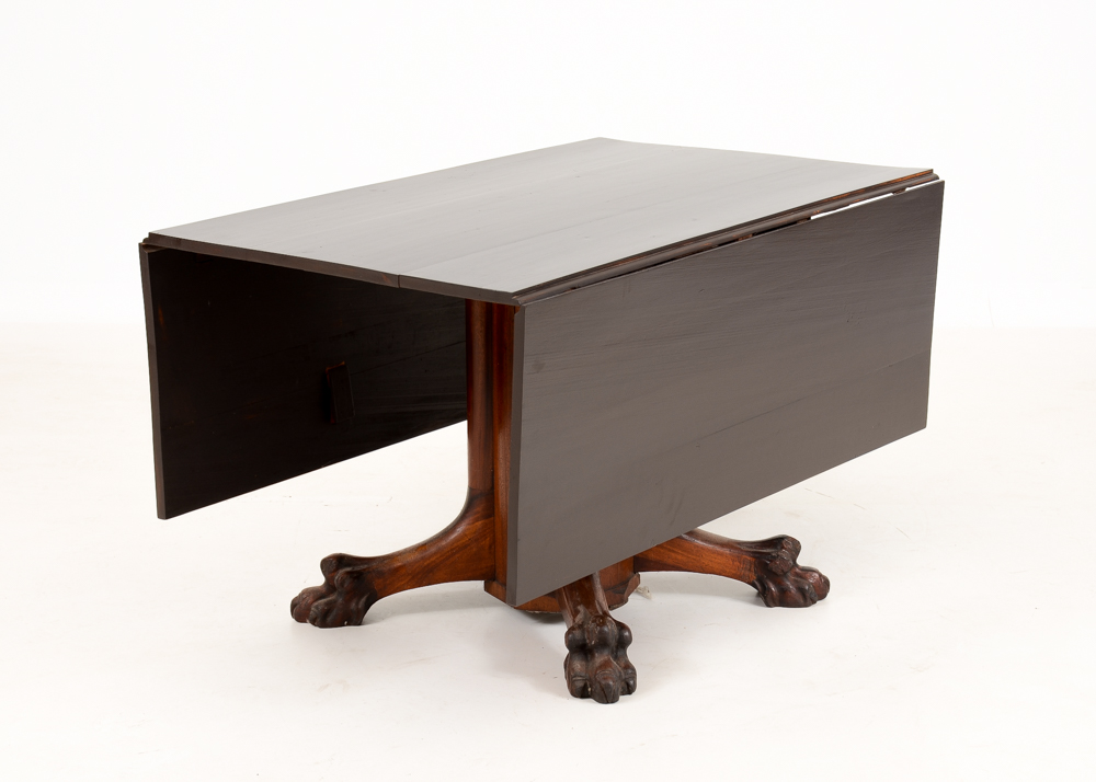 Drop-Leaf Table with Paw Feet.