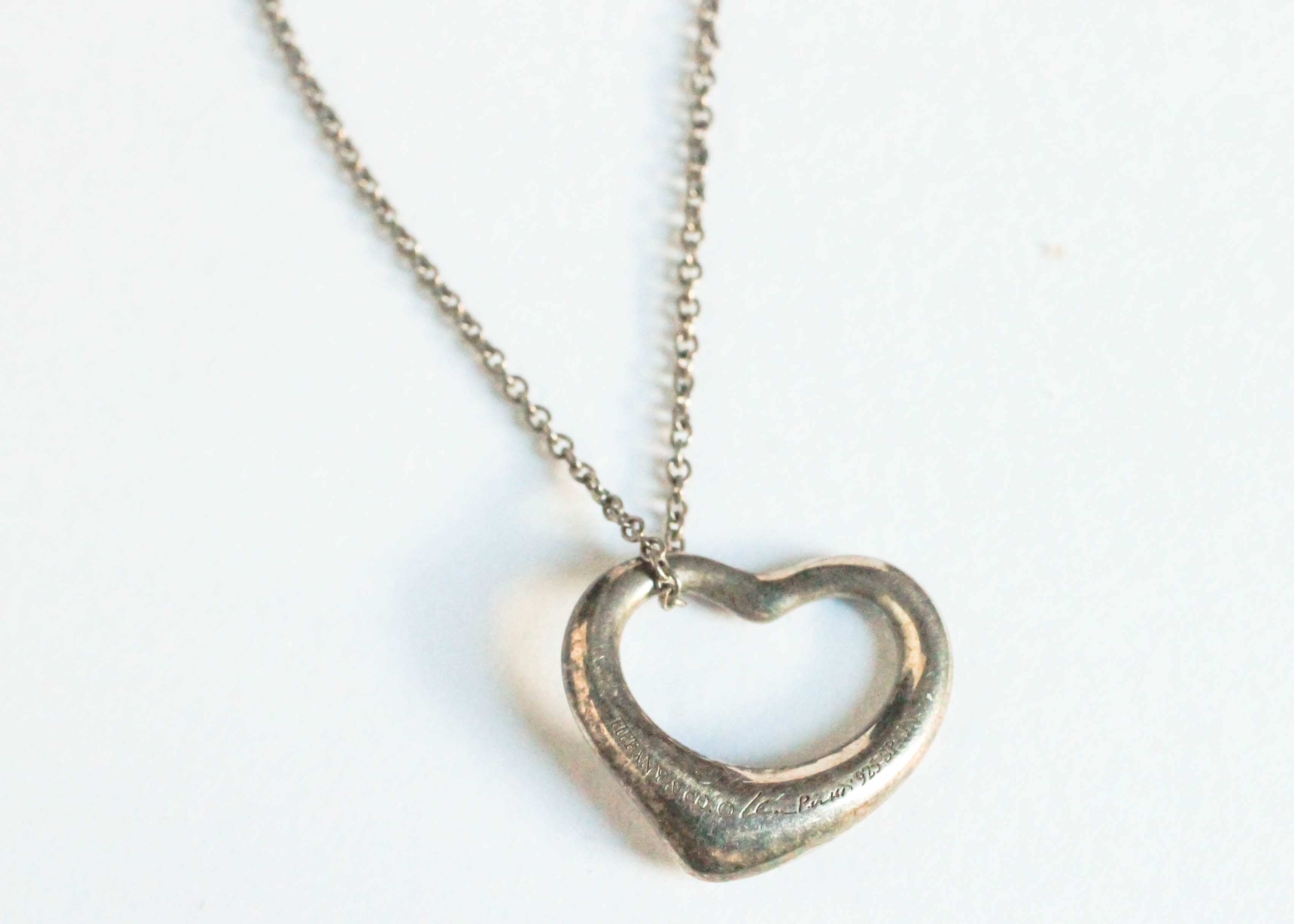 Tiffany & Co. Sterling Silver Heart Charm Necklace