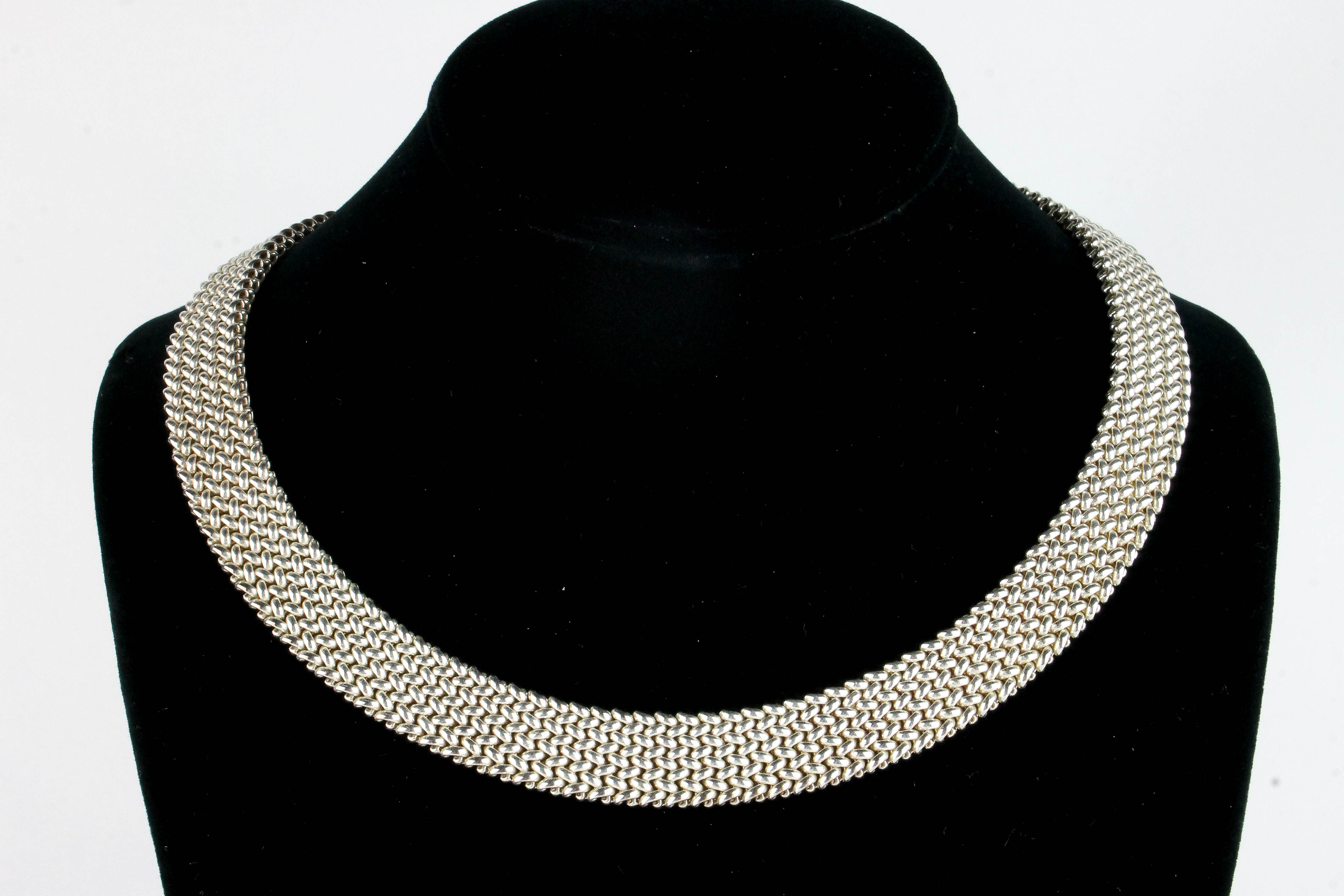 Sterling Silver Braided Omega Necklace