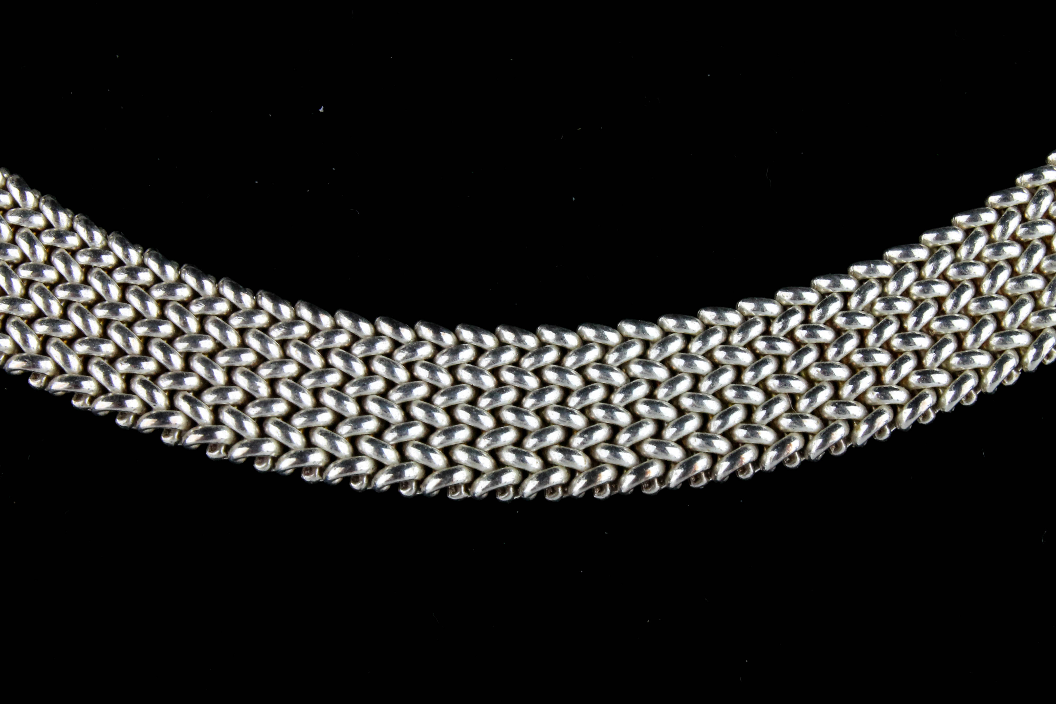Sterling Silver Braided Omega Necklace