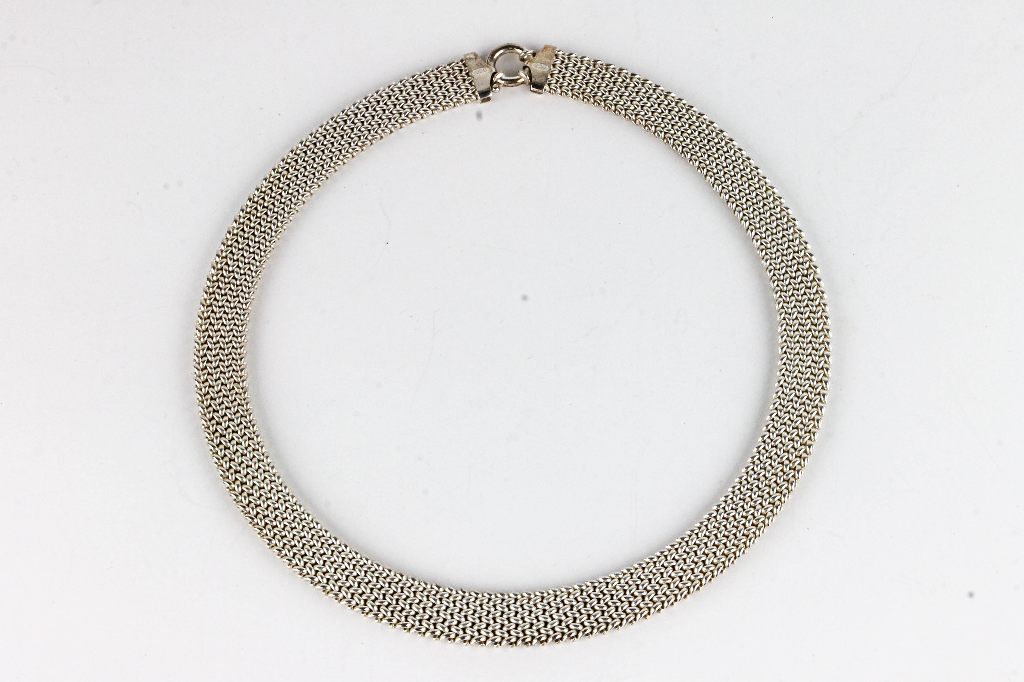 Sterling Silver Braided Omega Necklace