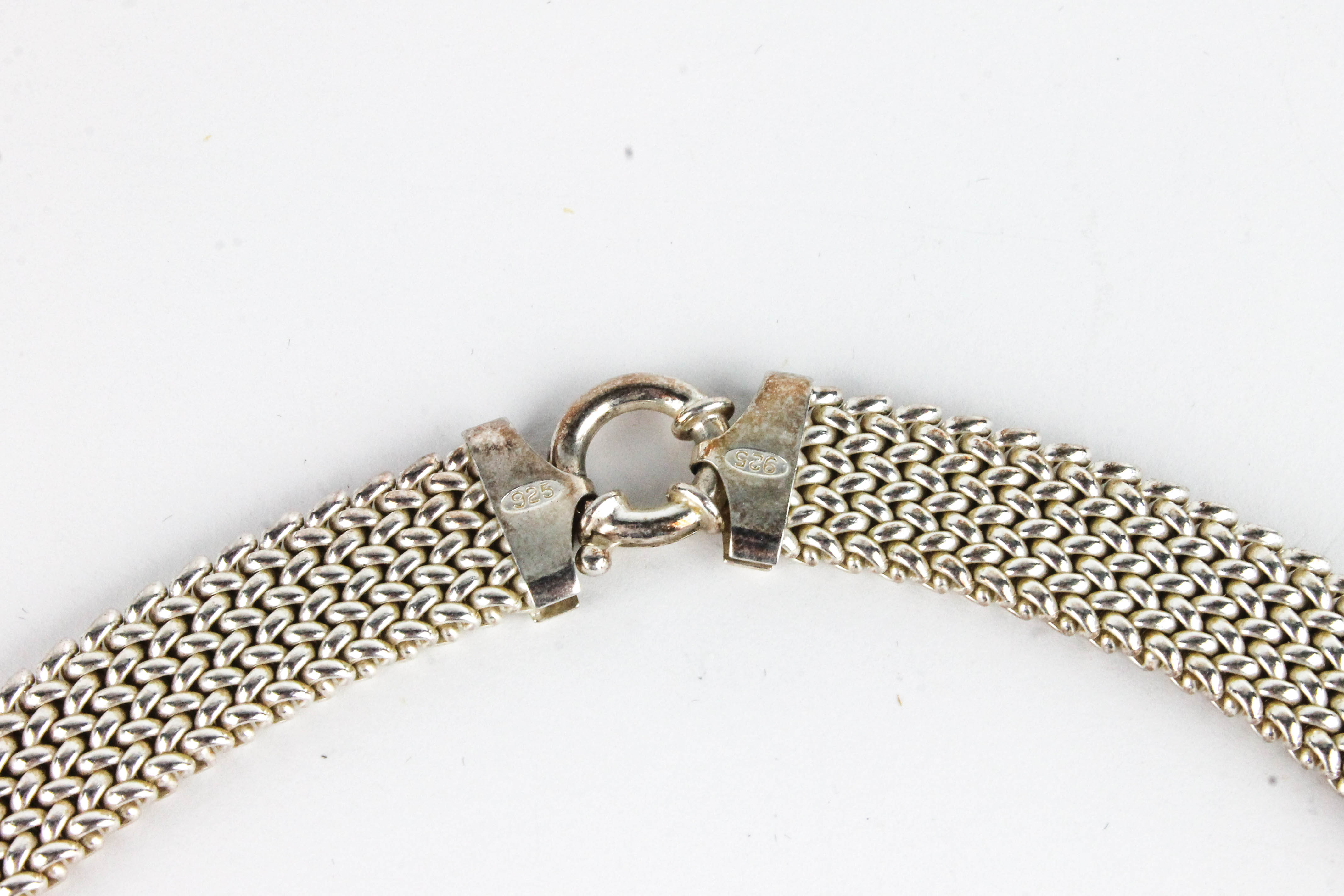 Sterling Silver Braided Omega Necklace