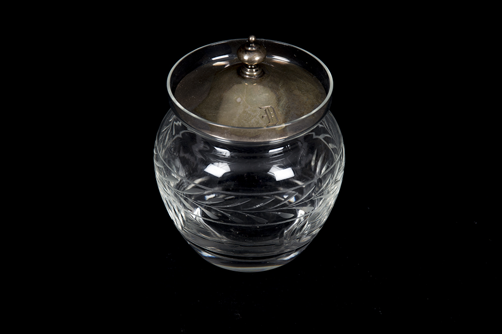 Group of Cut Glass and Sterling Serving Pieces