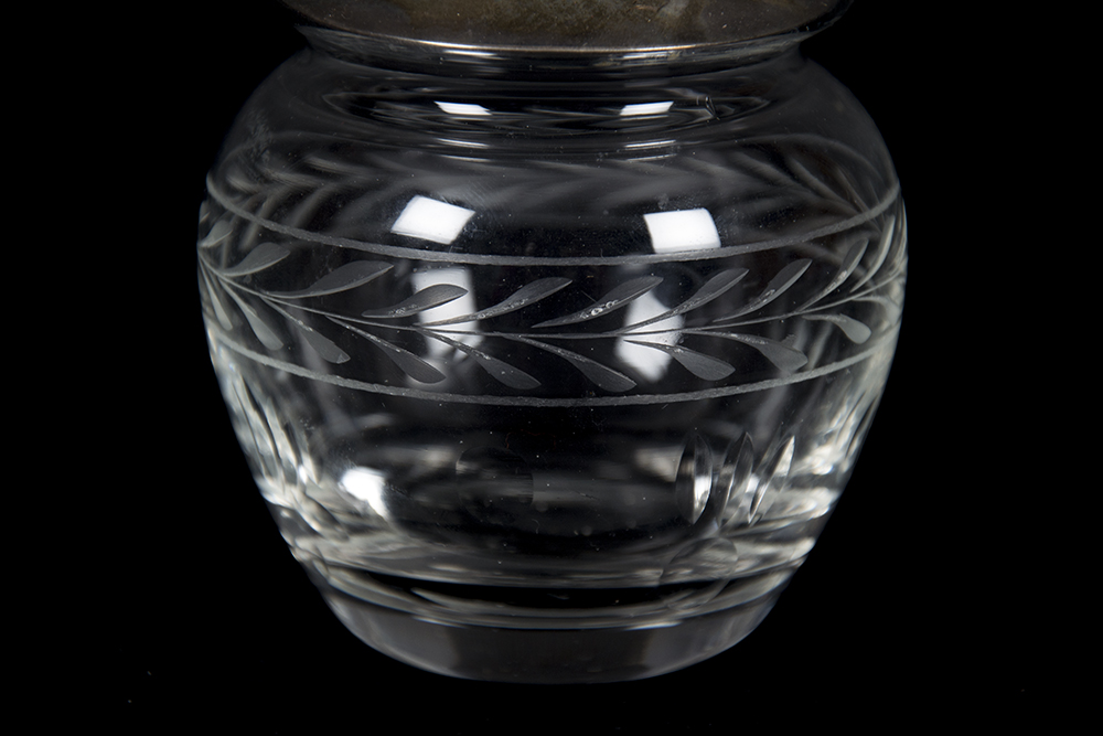 Group of Cut Glass and Sterling Serving Pieces