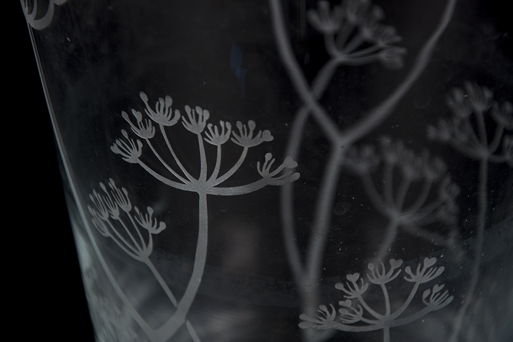 Collection of Etched Glass PIeces