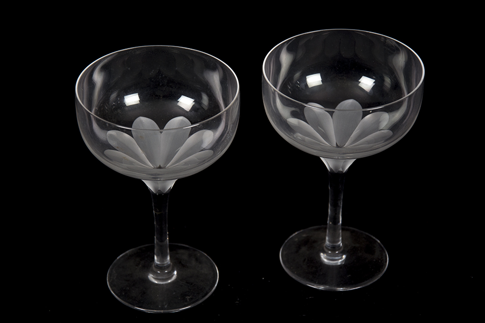 Collection of Etched Glass PIeces